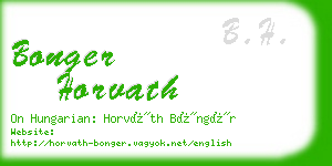 bonger horvath business card